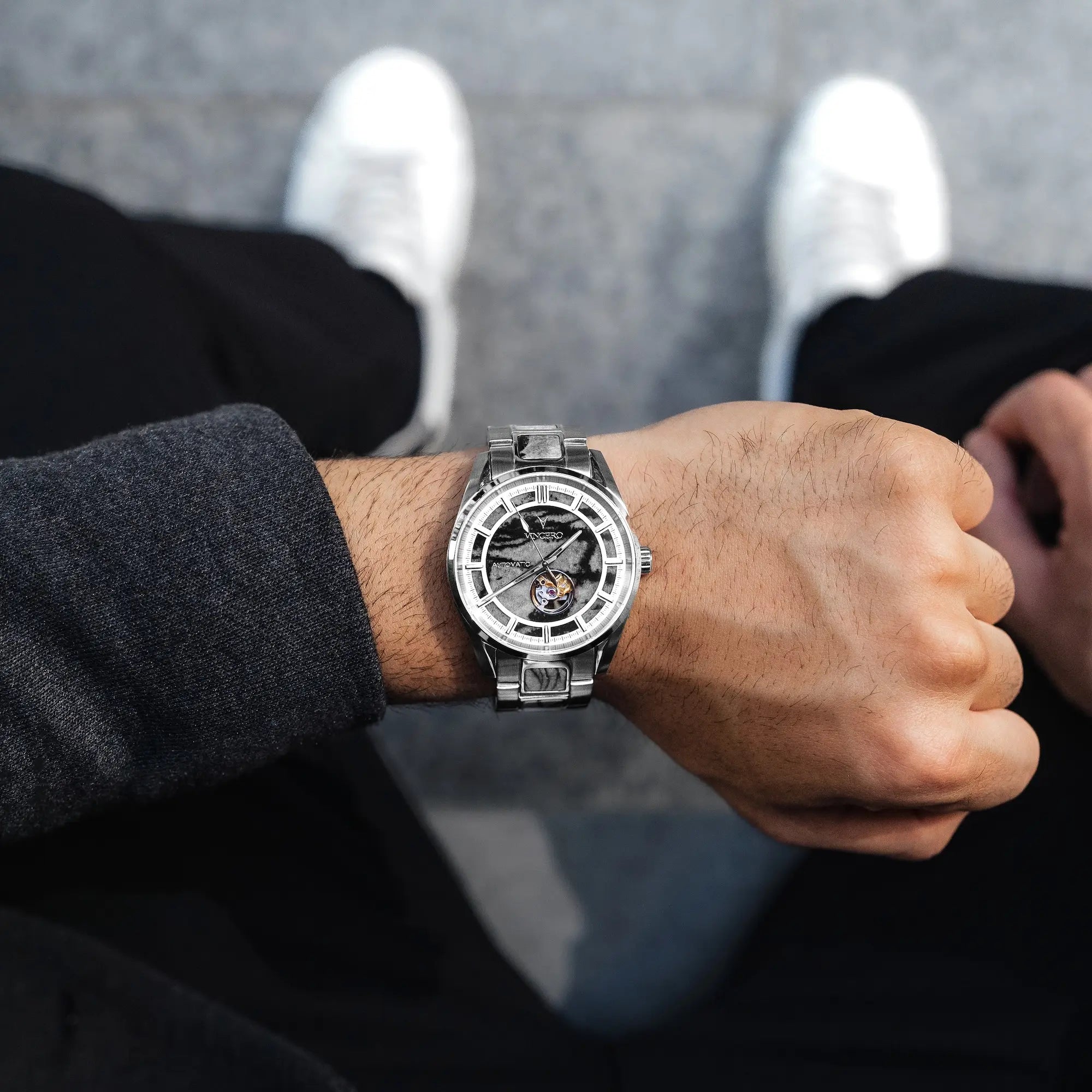 Quantum Auto Automatic Dive Watch in Snow Leopard Finish