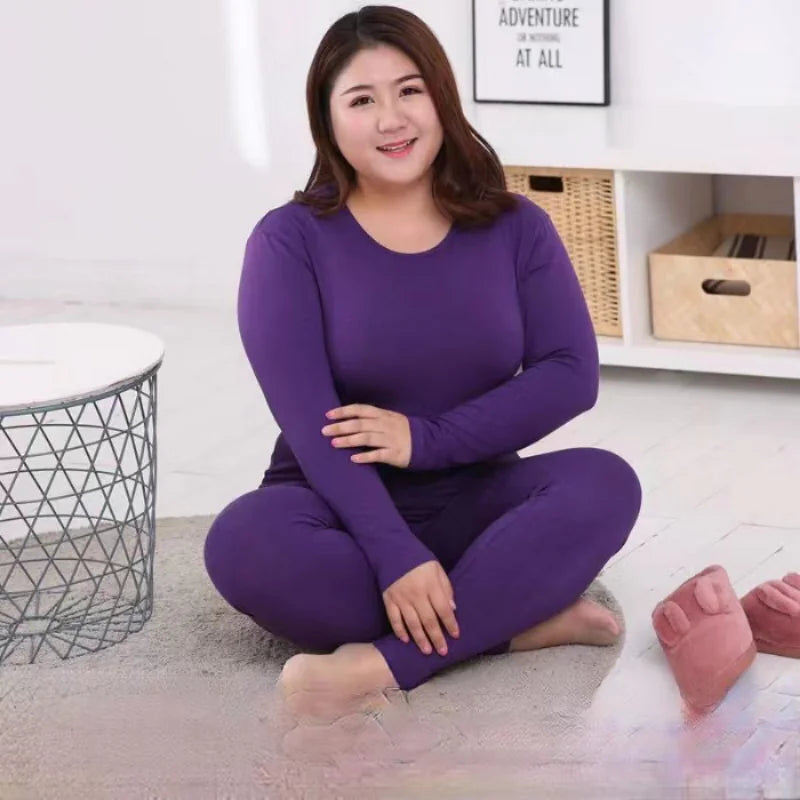 Women's Fleece and Plush Underwear Set for Winter