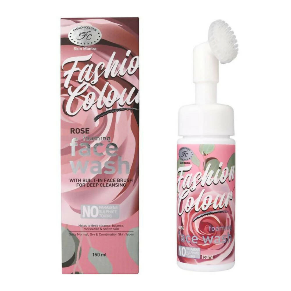 Rose Foaming Face Wash with Built-In Deep Cleansing Brush