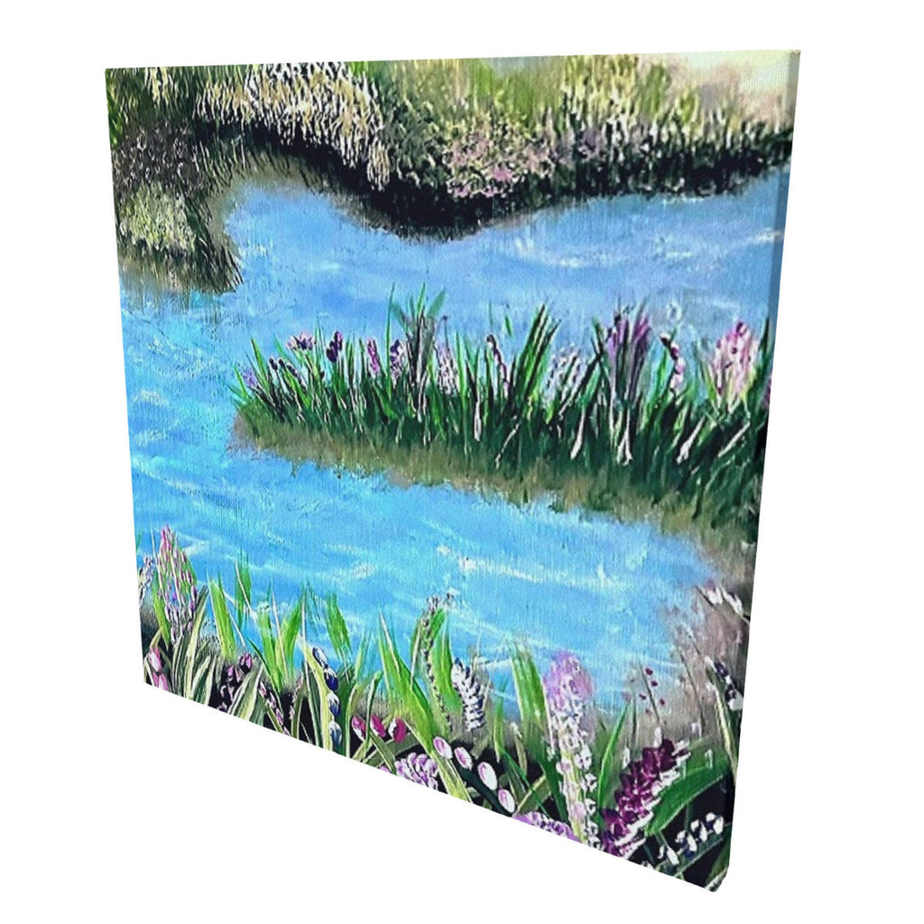The Canal Canvas with Mounting Brackets 16x16in