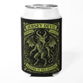 Jersey Devil Cryptid Society thermal can cooler featuring pine barrens inspired artwork