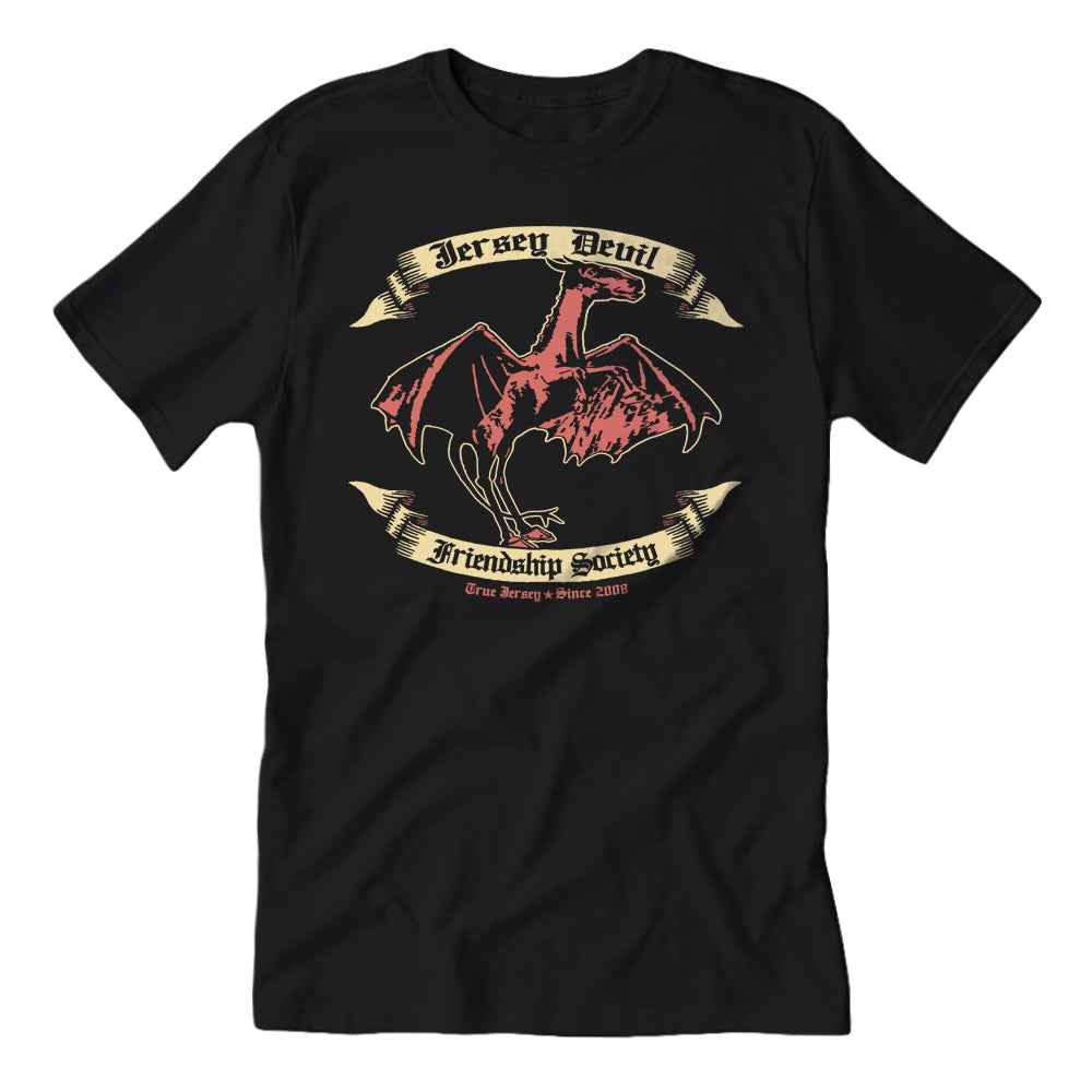 Jersey Devil Friendship Society graphic t-shirt for Pine Barrens enthusiasts