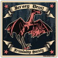 Jersey Devil Friendship Society illustrative sticker for fans of NJ folklore