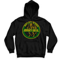 Jersey Devil highway sign graphic hoodie in a green and white design on a premium sweatshirt