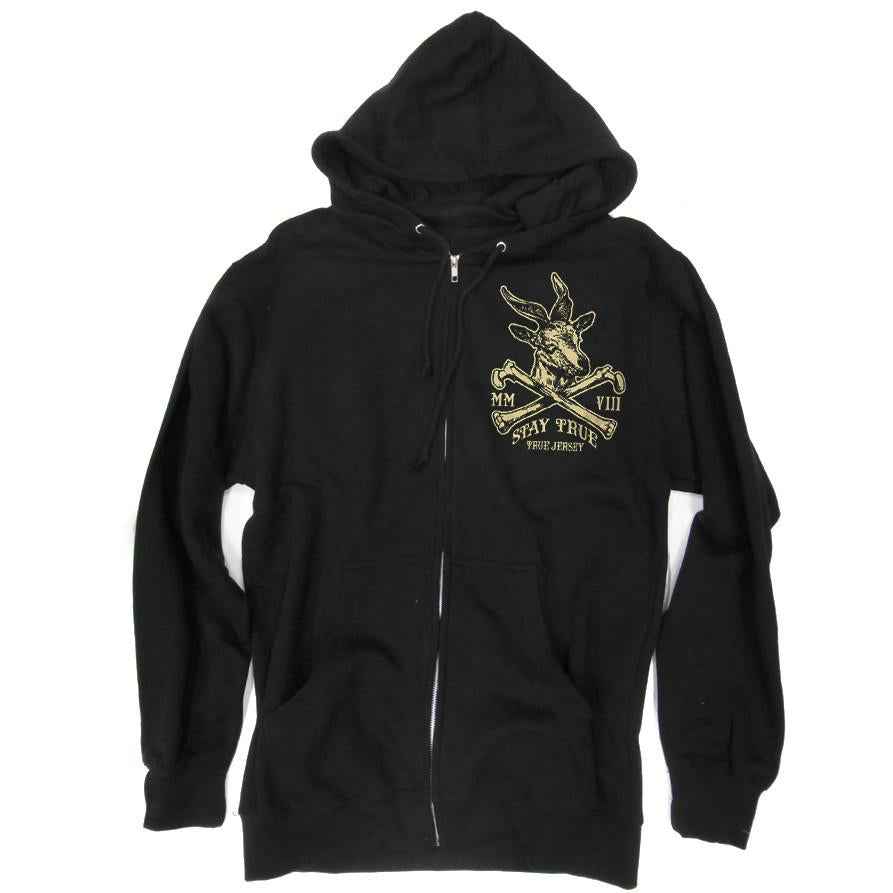 Jersey Devil Patron Saint Zip Up Hoodie Black and Gold Unisex