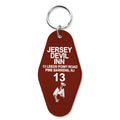 Jersey Devil Inn Room style motel keychain with vintage aesthetic