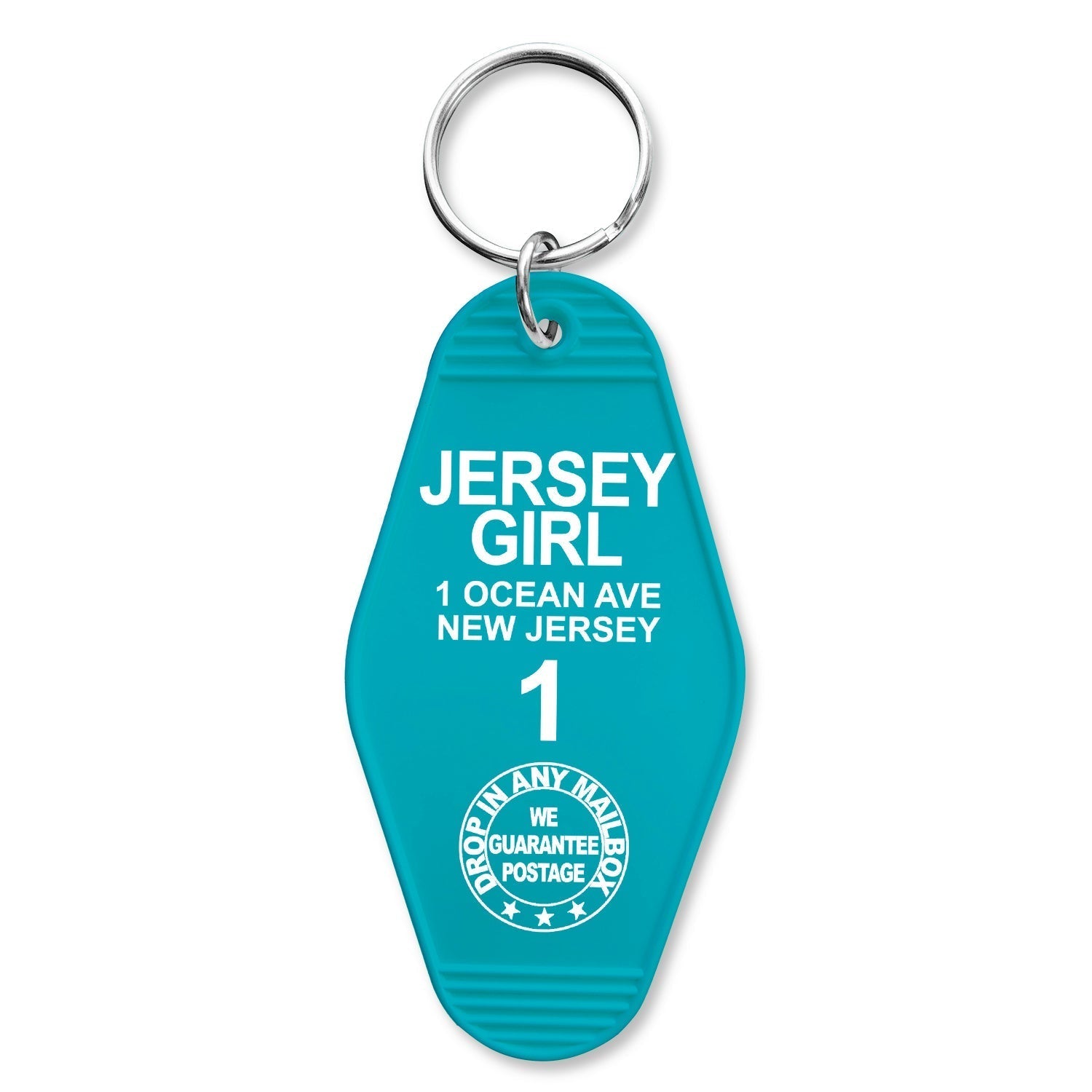 Jersey Girl retro motel style key tag in vintage aesthetic