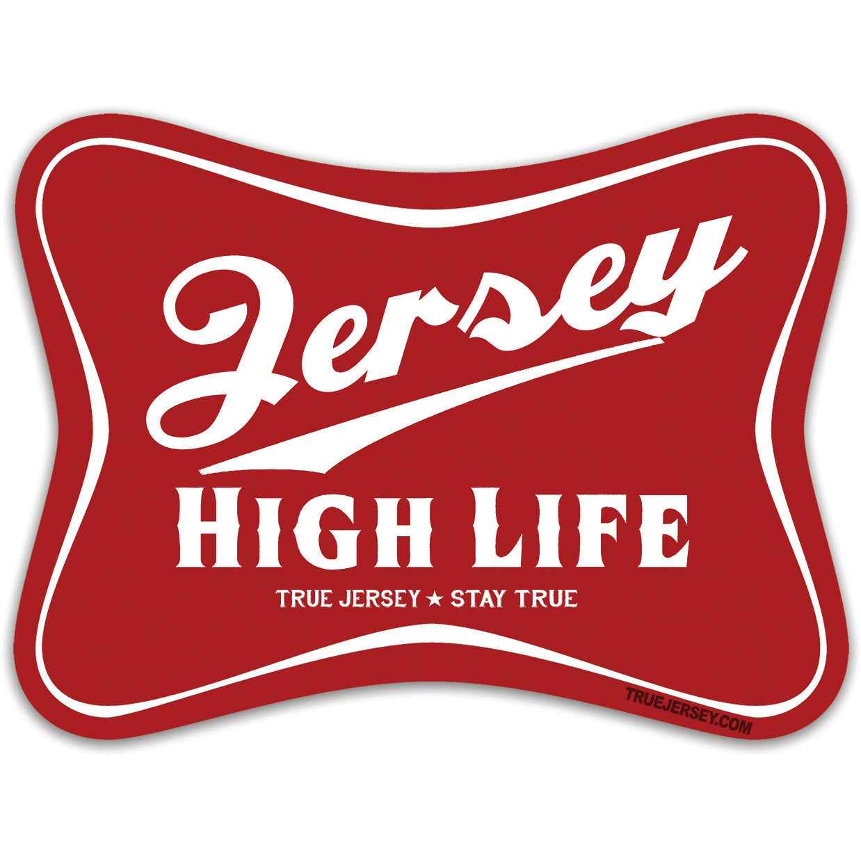 Jersey High Life flexible magnet, 4 by 3 inch rectangular state magnet for cars or refrigerators.