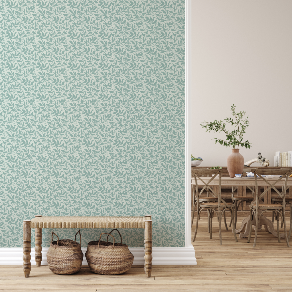 Jess Sage Green and Cream Botanical Floral Removable Wallpaper