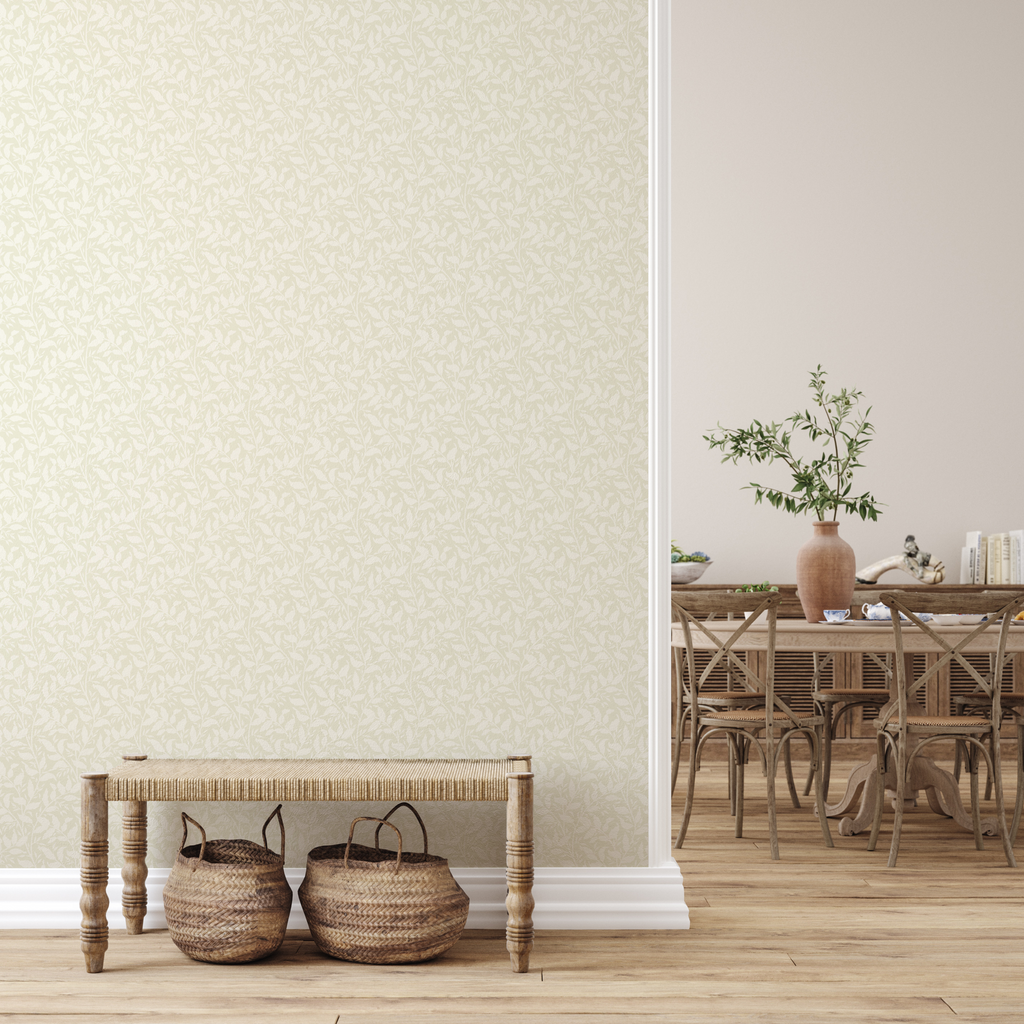 Jess Sage Green and Cream Botanical Floral Removable Wallpaper