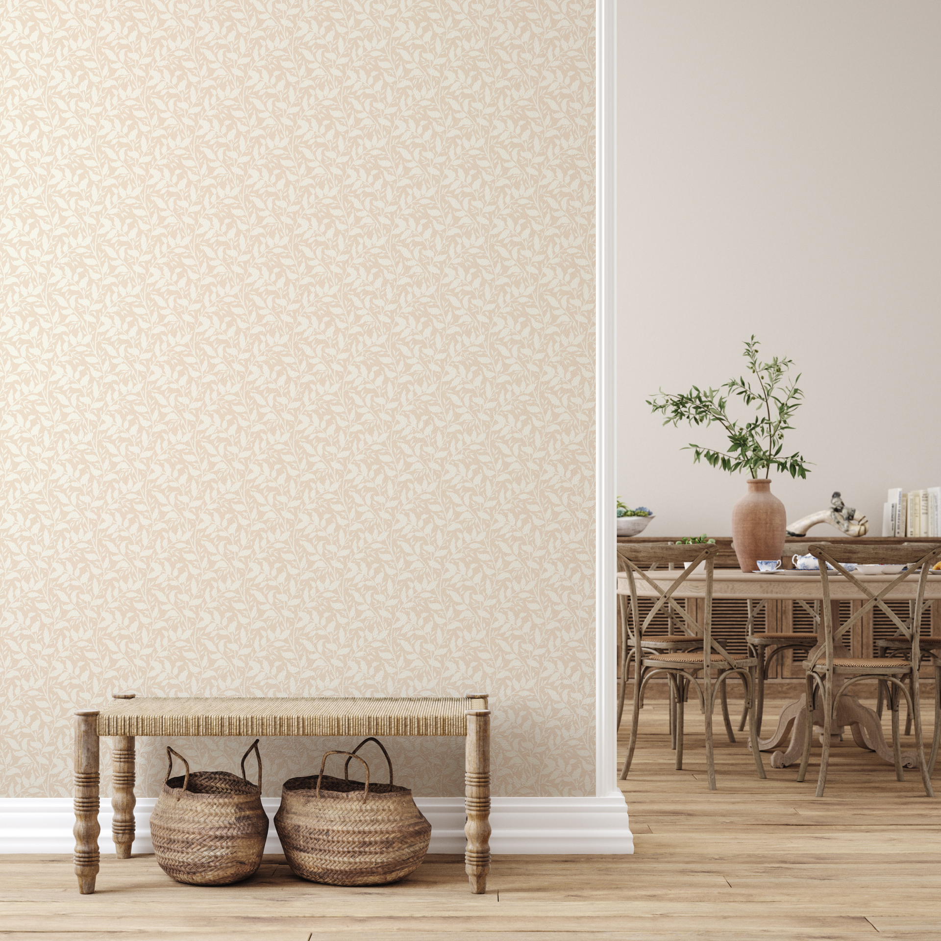 Jess Sage Green and Cream Botanical Floral Removable Wallpaper