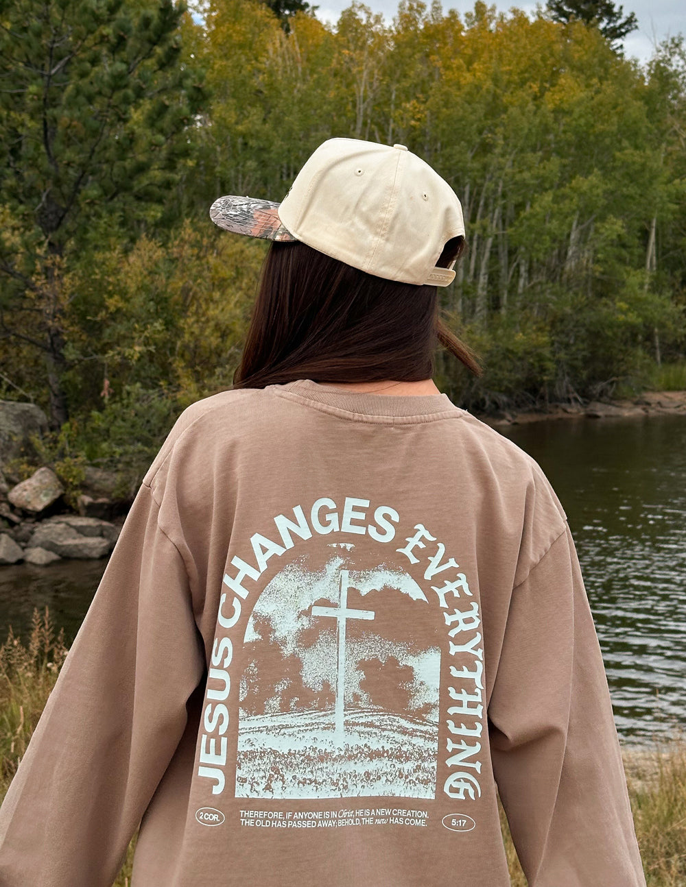 Jesus Changes Everything Long Sleeve Heavyweight Boxy Tee