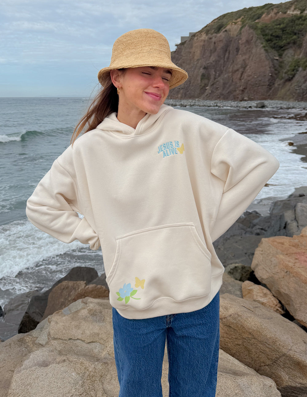 Jesus Is Alive Unisex Hoodie in Nimbus Cloud Relaxed Fit