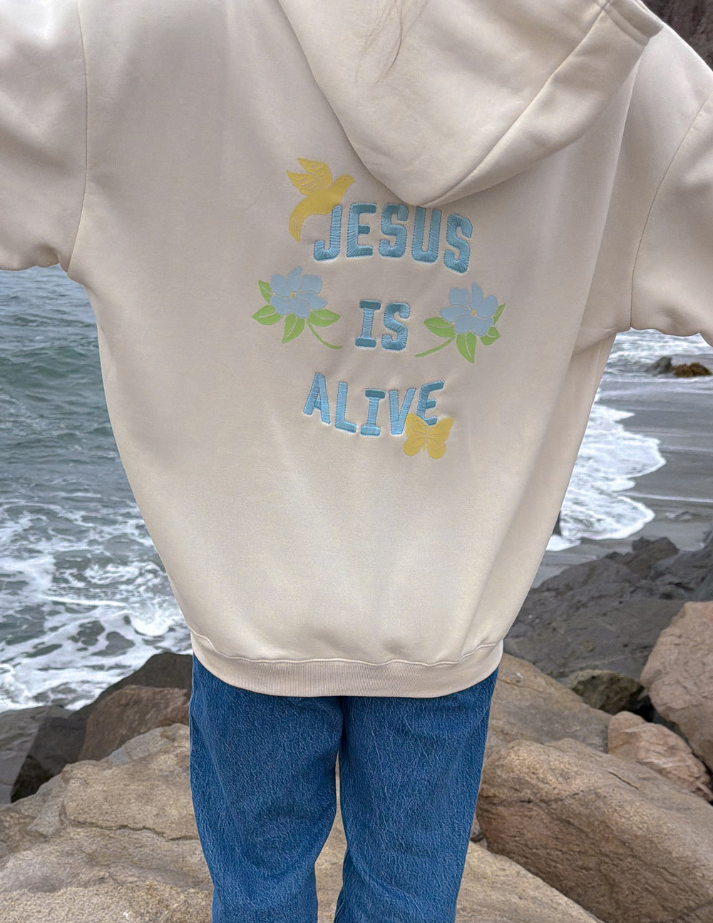 Jesus Is Alive Unisex Hoodie in Nimbus Cloud Relaxed Fit