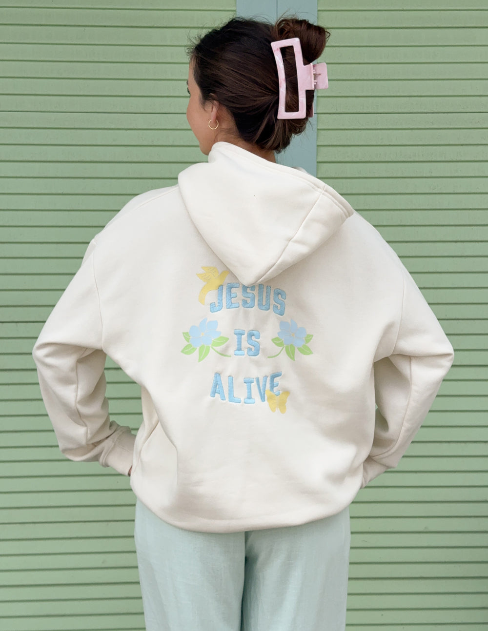 Jesus Is Alive Unisex Hoodie in Nimbus Cloud Relaxed Fit