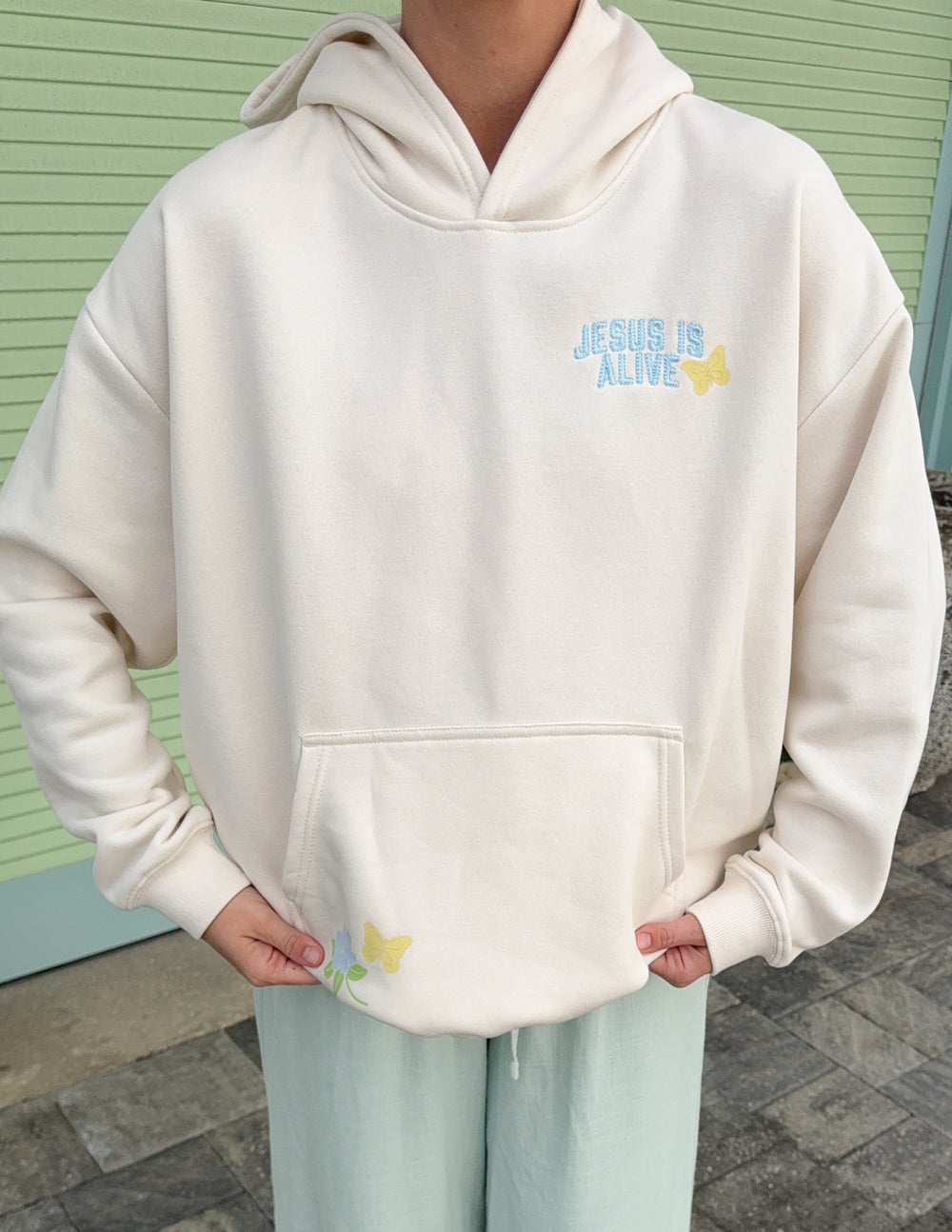 Jesus Is Alive Unisex Hoodie in Nimbus Cloud Relaxed Fit