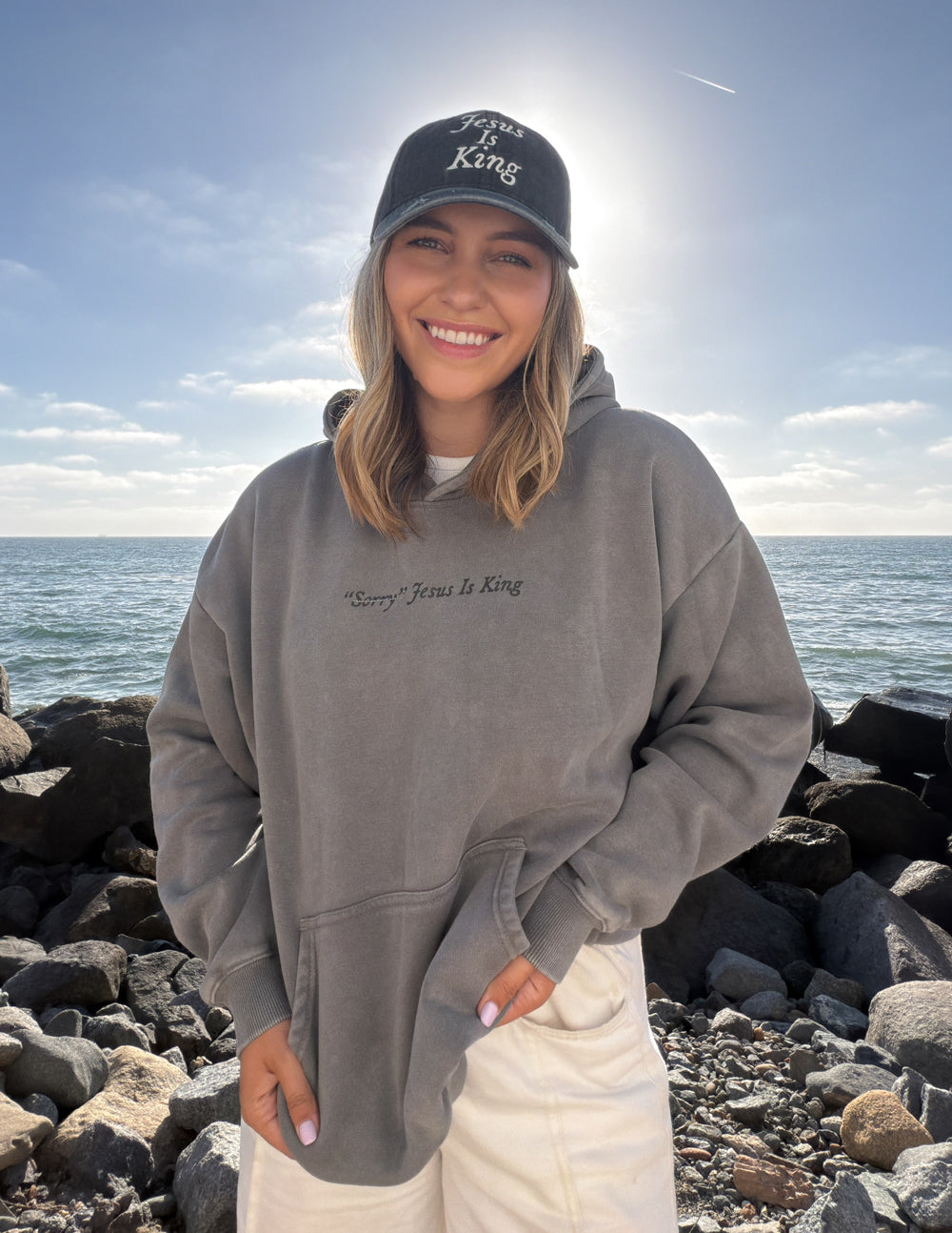 Jesus Is King Embroidered Washed Cotton Dad Hat - Relaxed Fit