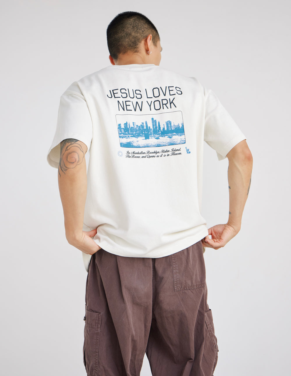 Jesus Loves New York Heavyweight Tee - Minimalist Streetwear