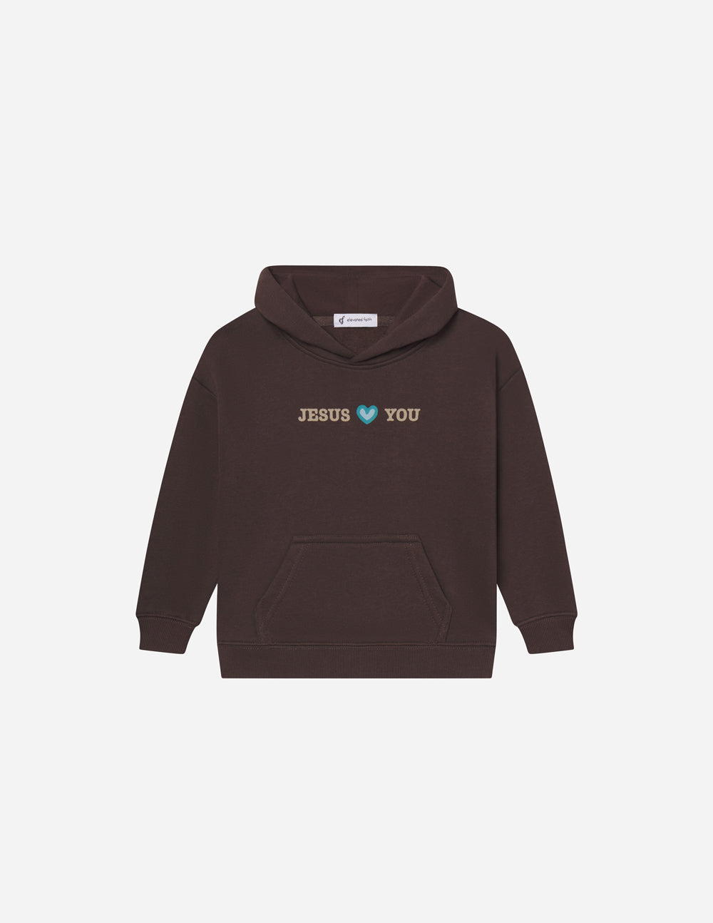 Jesus Loves You Kids Hoodie - Soft Brown Oversized Pullover