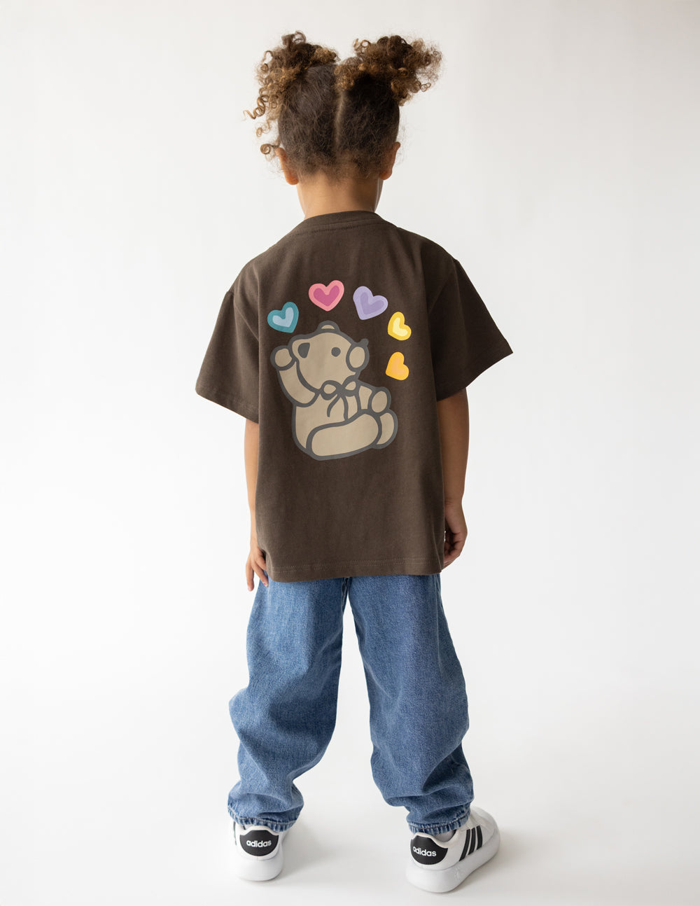 Kids Jesus Loves You Cotton Graphic Tee – Brown & Multi-Color