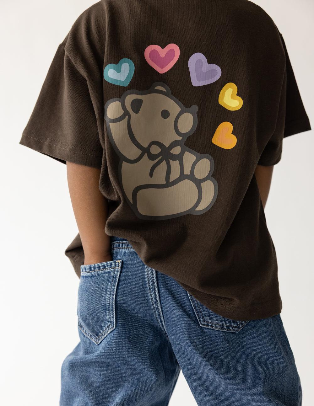 Kids Jesus Loves You Cotton Graphic Tee – Brown & Multi-Color