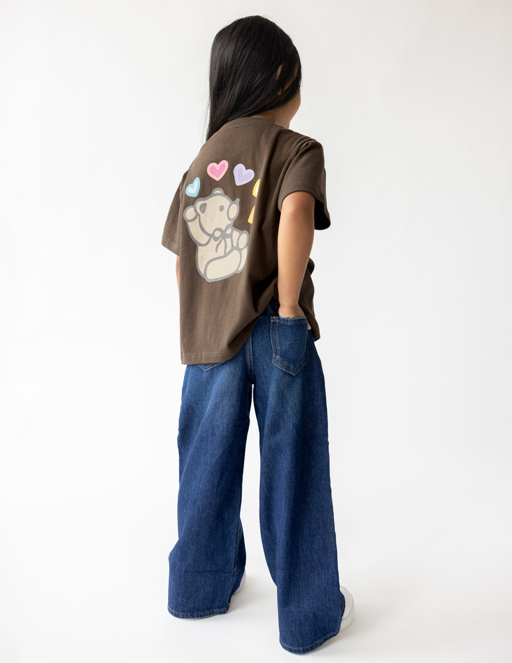 Kids Jesus Loves You Cotton Graphic Tee – Brown & Multi-Color