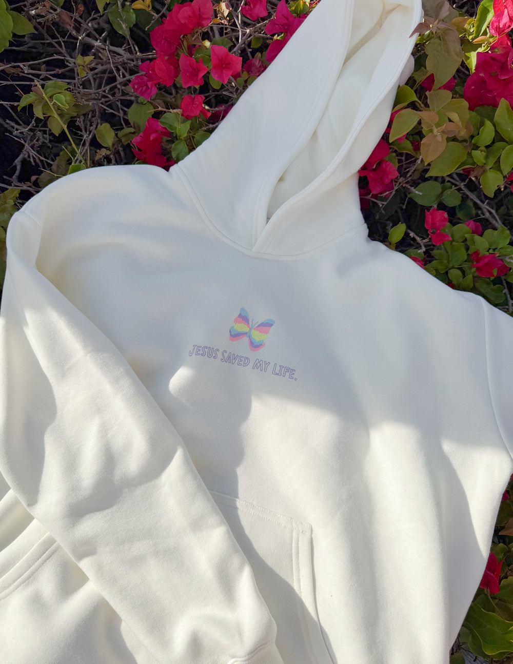 Jesus Saved My Life Unisex Hoodie - Cloud Dancer Comfort Fit