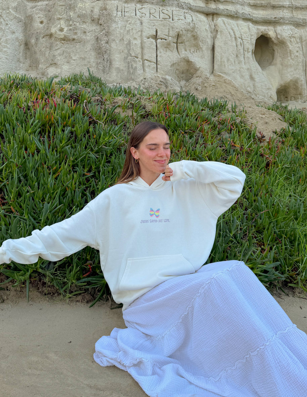 Jesus Saved My Life Unisex Hoodie - Cloud Dancer Comfort Fit