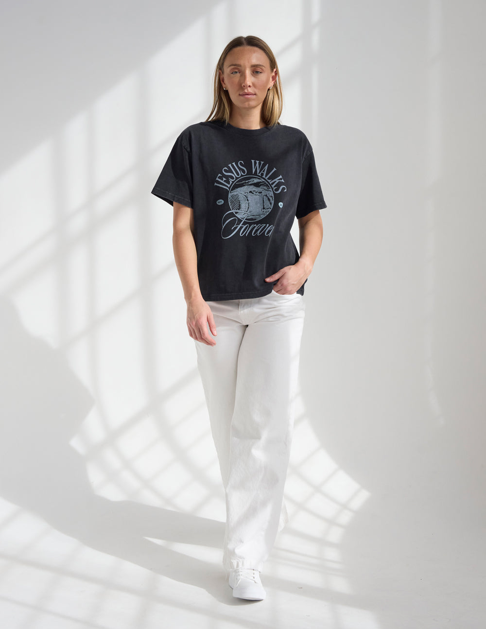 Jesus Walks Heavyweight Boxy Tee in Premium Cotton