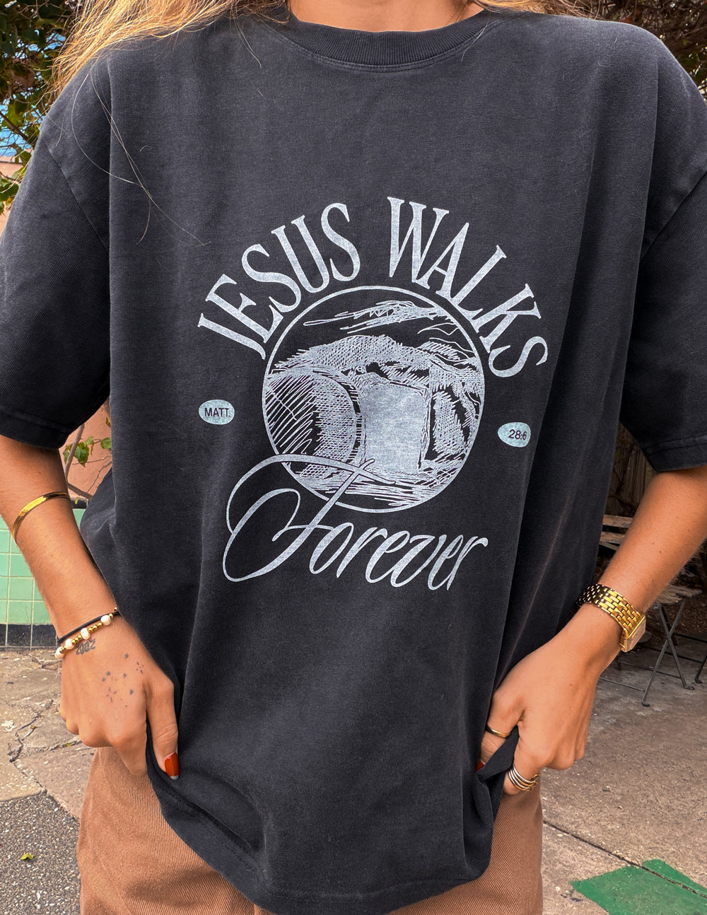 Jesus Walks Heavyweight Boxy Tee in Premium Cotton