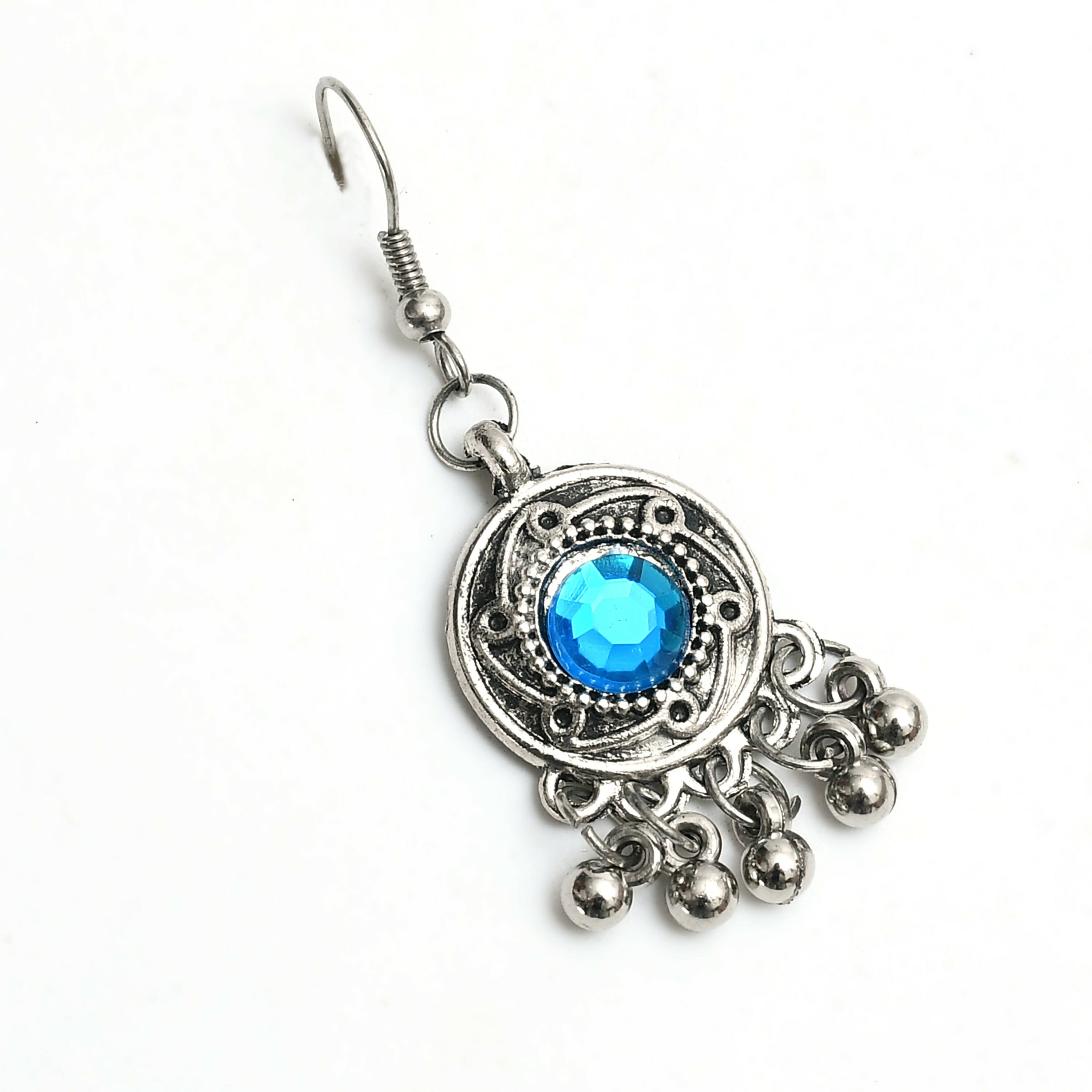 Oxidised Silver-Plated Kundan Choker with Multi-Color Stones