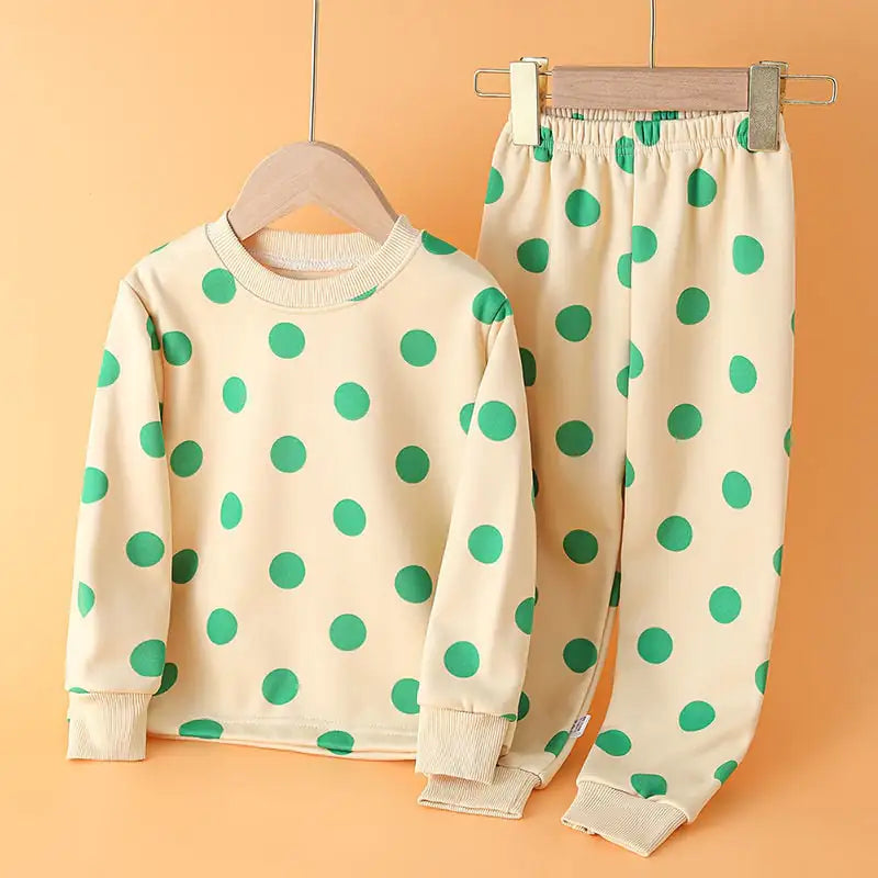 Boys' Cartoon Print Long Sleeve Pajama Set for Kids