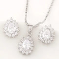 Korean Crystal Zirconia Earrings and Necklace Set