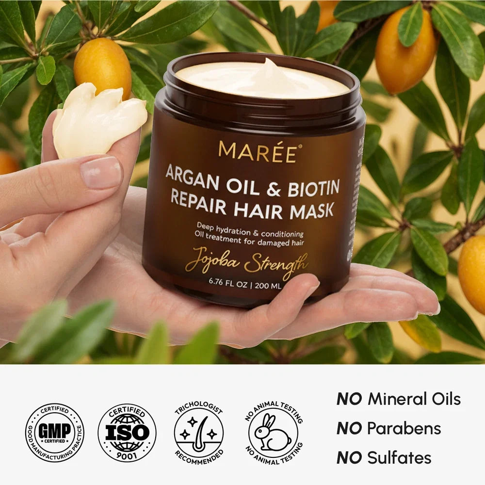 Argan Oil and Biotin Hair Repair Mask for Deep Hydration - Image 7