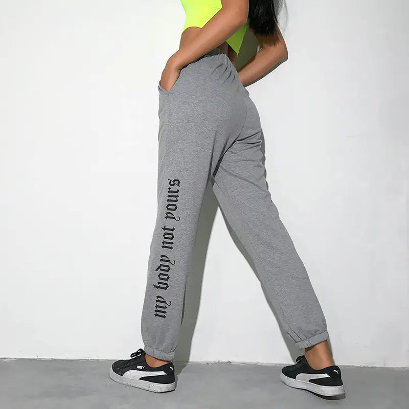 Women's Loose Print Sweatpants and Hoodie Set