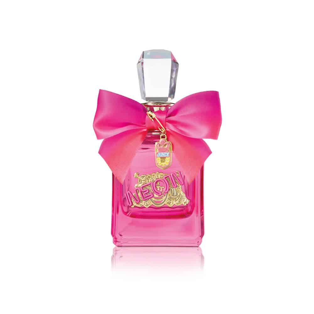 Juicy Couture Viva la Juicy Neon perfume bottle in hot pink and gold packaging