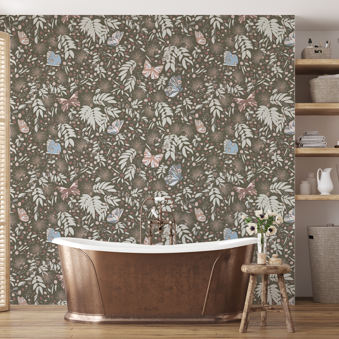 Julie Bohemian Floral Removable Wallpaper in Pastels