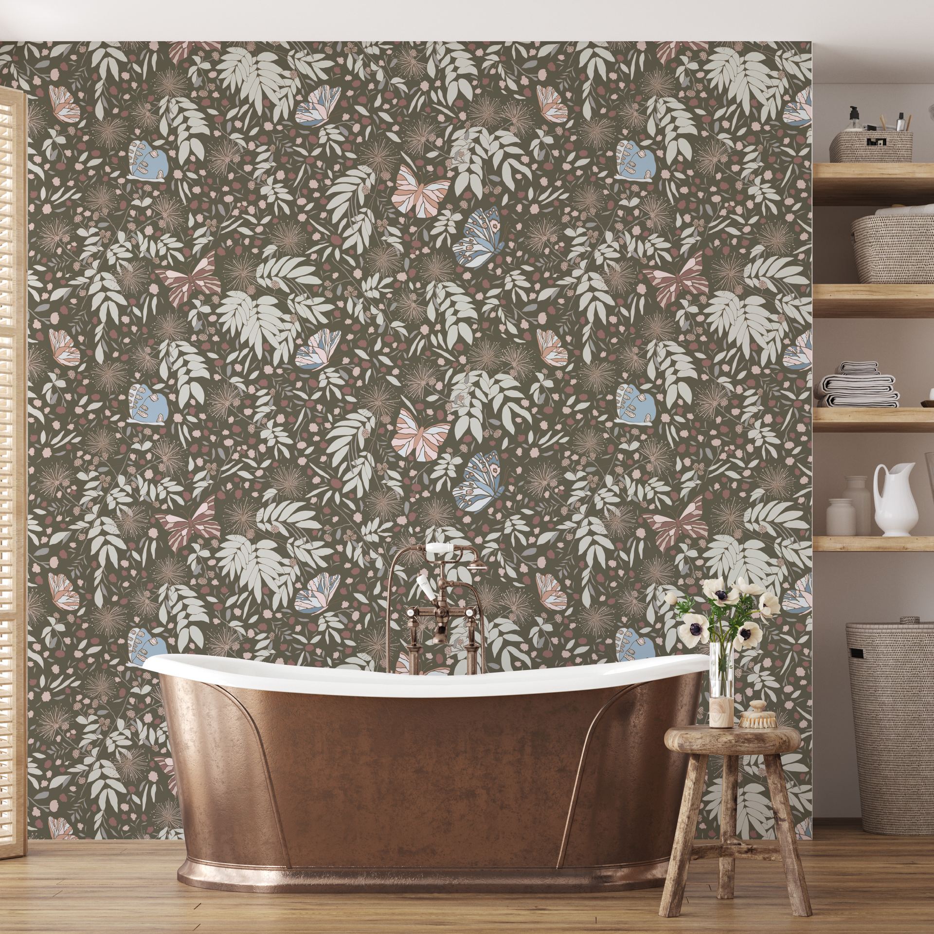 Julie Bohemian Floral Removable Wallpaper in Pastels