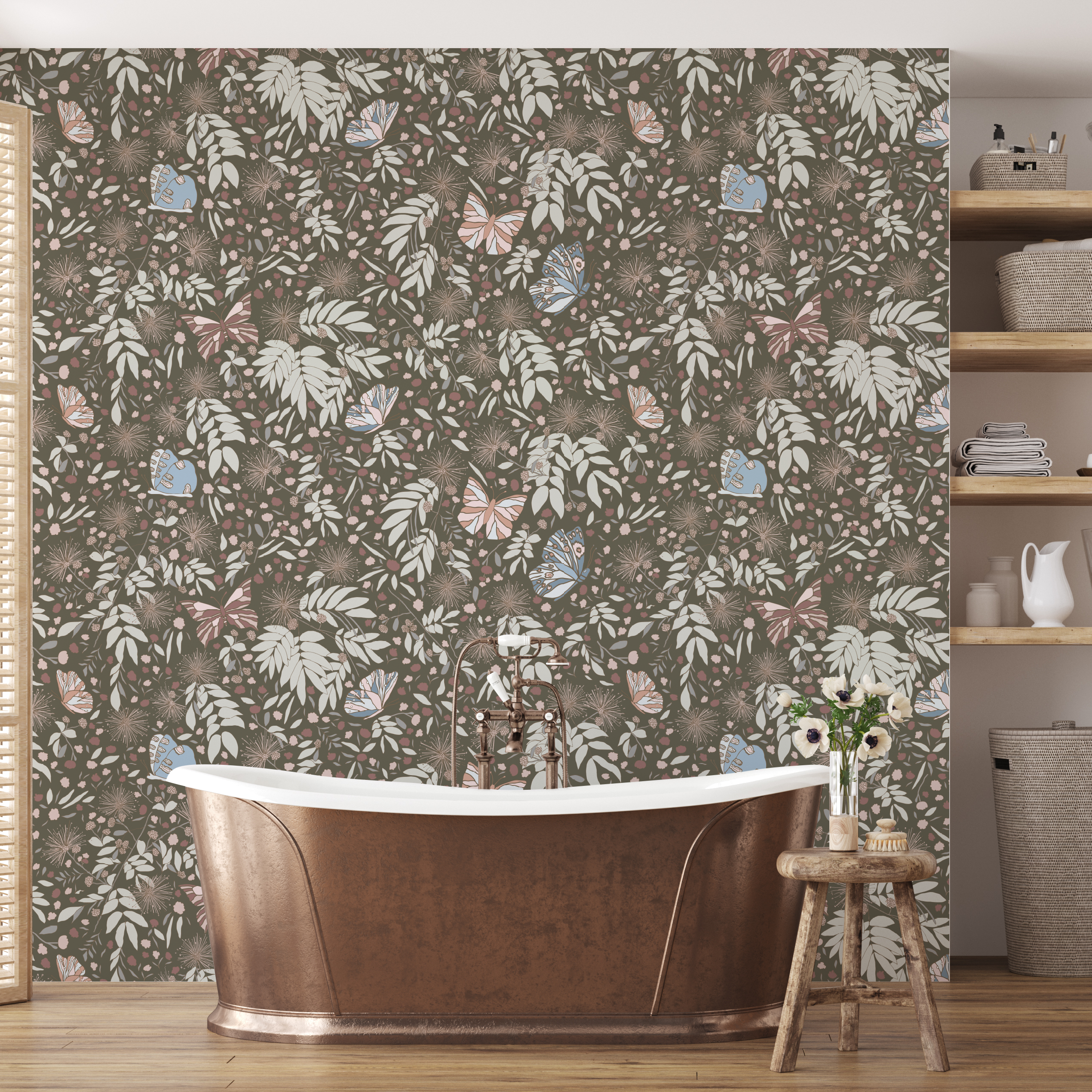 Julie Bohemian Floral Removable Wallpaper in Pastels
