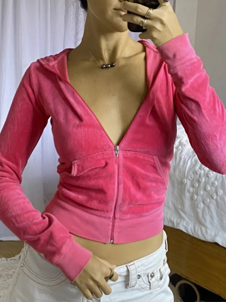 Casual Velvet Winter Jacket for Women with Hood