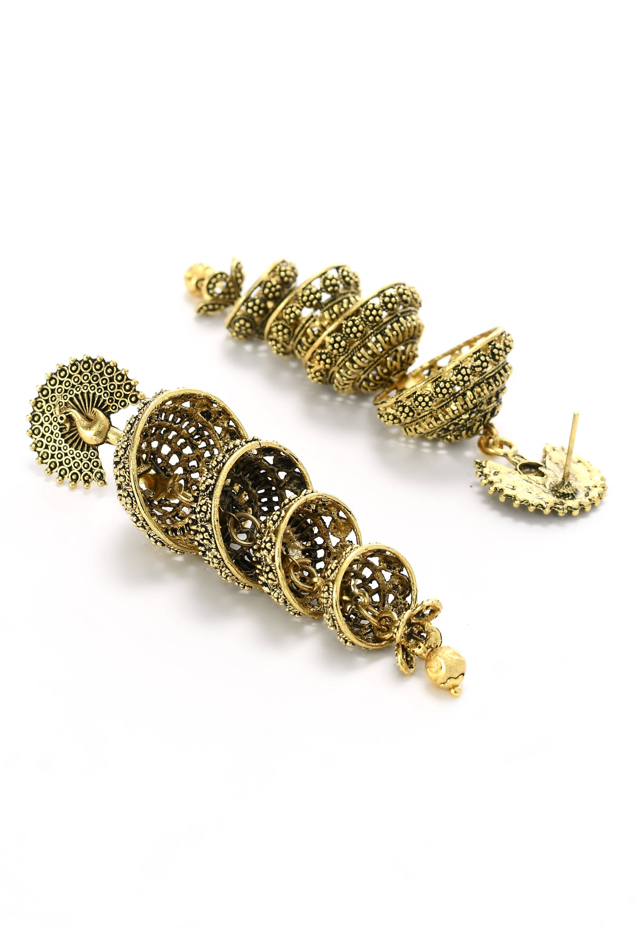 Peacock Design Golden Colour Earrings for Women