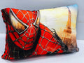 Spiderman character themed microfiber cushion for superhero bedroom decor