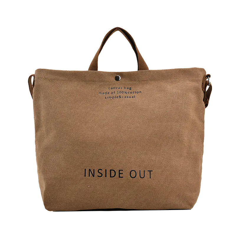 Large Capacity Canvas Letters Tote Bag for Women