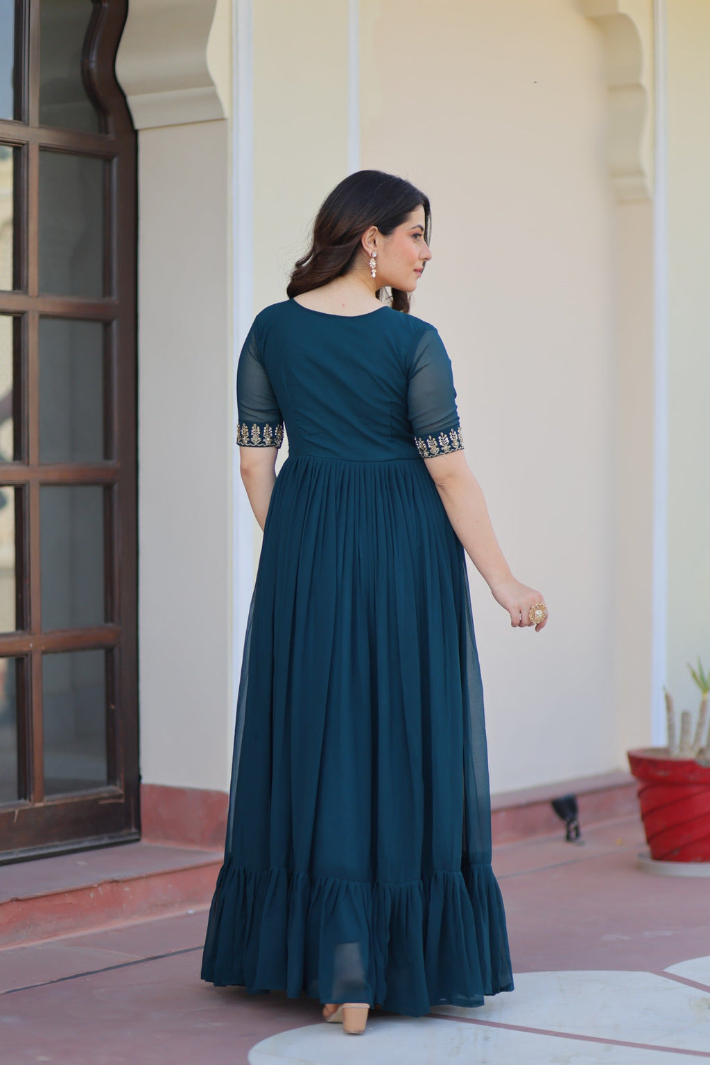 Rama Georgette Embroidered Gown with Multithreaded Beadwork