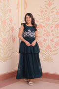 Rama color designer gown in georgette fabric with intricate bead embroidery