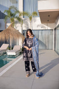 Prazu Fashion Navy Blue Velvet With Rich Zari Embroidered Work Salwar Suit