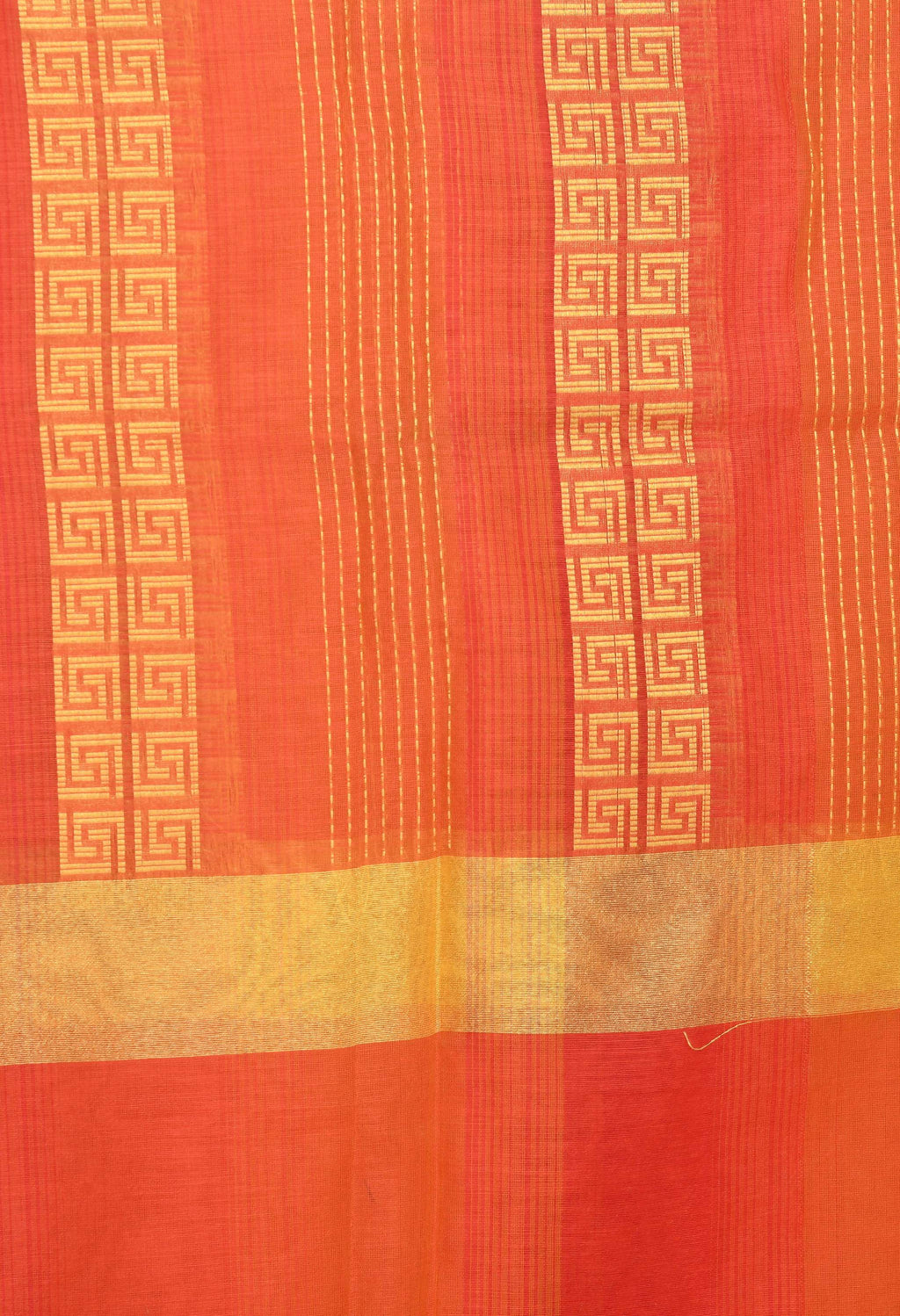 Orange Tone Handloom Cotton Dupatta - Traditional Ethnic Stole