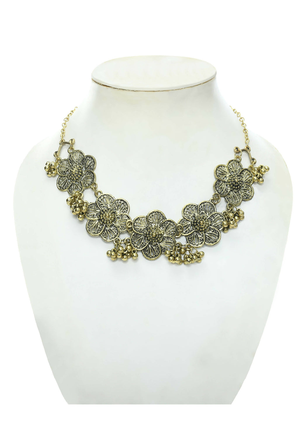 Floral Golden-Plated Brass Finish Choker for Women