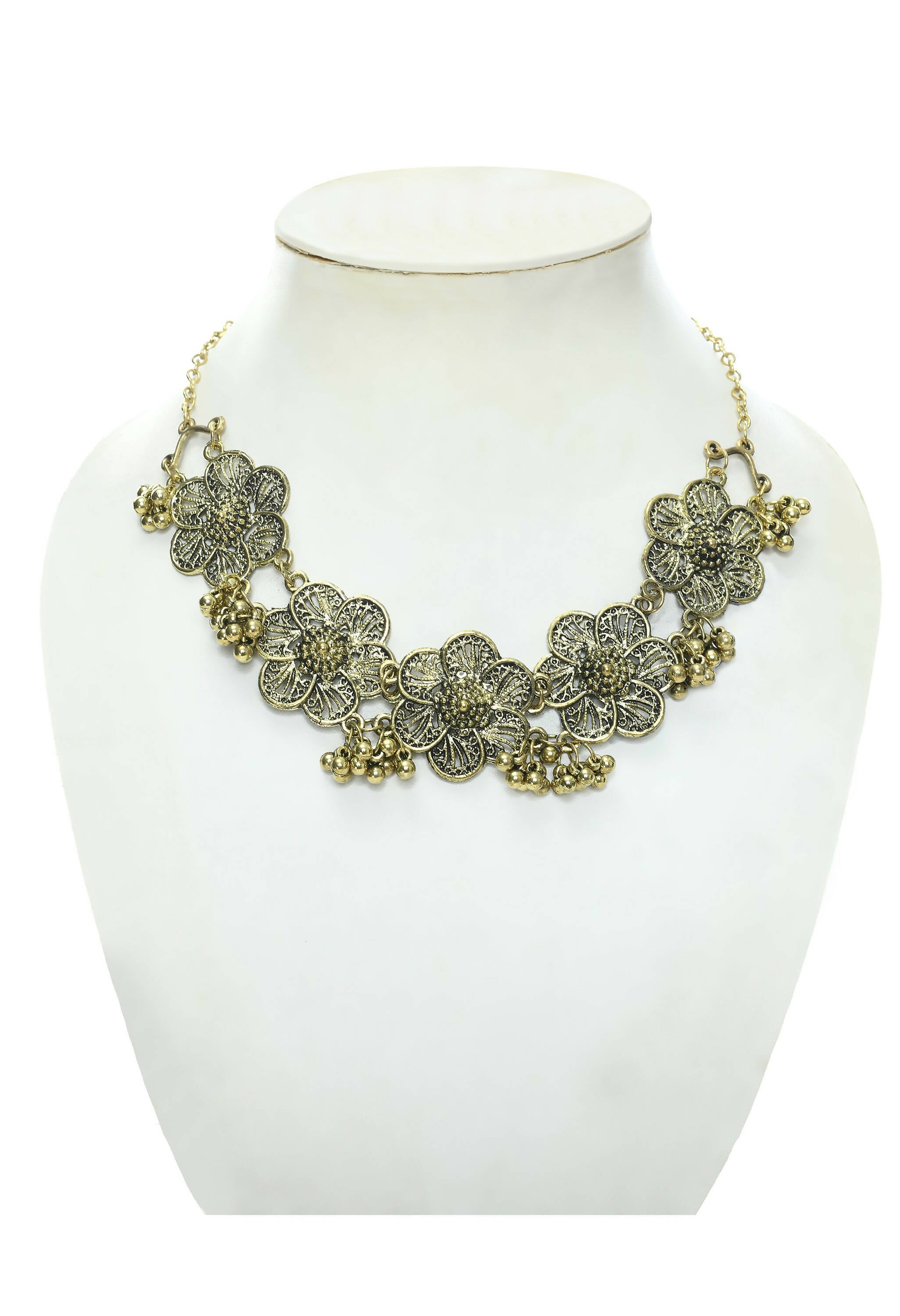 Floral Golden-Plated Brass Finish Choker for Women