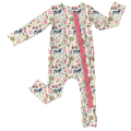 Kennedy Pink Farm Bamboo Ruffle Convertible Footie (Pre-Order)